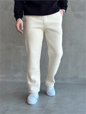 Erkek Yeni Sezon 3 İplik Baggy Kalıp Basic Eşofman-Bej(E1803)