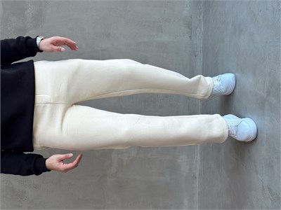 Erkek Yeni Sezon 3 İplik Baggy Kalıp Basic Eşofman-Bej(E1803)