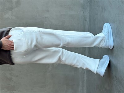 Erkek Yeni Sezon 3 İplik Baggy Kalıp Basic Eşofman-Beyaz(E1803)