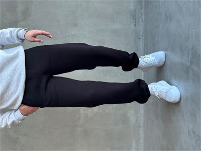 Erkek Yeni Sezon 3 İplik Geniş Kalıp Jogger Basic Eşofman-Siyah(E1804)