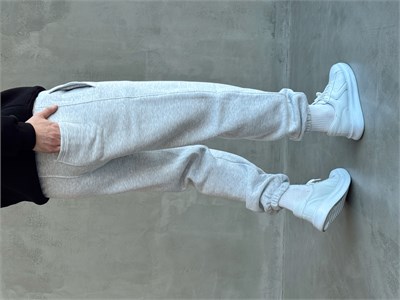 Erkek Yeni Sezon 3 İplik Geniş Kalıp Jogger Basic Eşofman-Melange(E1804)