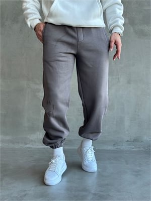 Erkek Yeni Sezon 3 İplik Geniş Kalıp Jogger Basic Eşofman-Antrasit(E1804)