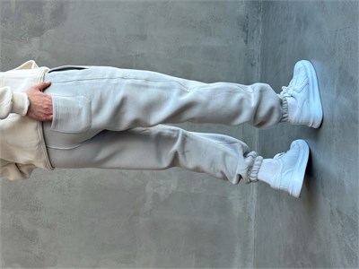 Erkek Yeni Sezon 3 İplik Geniş Kalıp Jogger Basic Eşofman-Gri(E1804)