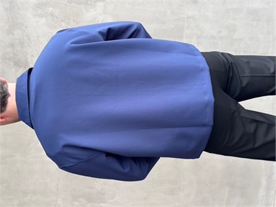 Erkek Yeni Sezon Boxy Fit Çıtçıt Detaylı Mevsimlik Kumaş Gömlek Ceket-Lacivert(E1824)