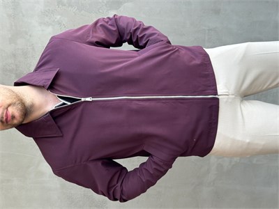 Erkek Yeni Sezon Oversize Kalıp İçi Astarlı Gabardin Kumaş Ceket-Mürdüm(E1795)
