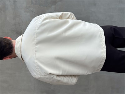 Erkek Yeni Sezon Oversize Kalıp İçi Astarlı Gabardin Kumaş Ceket-Bej(E1795)