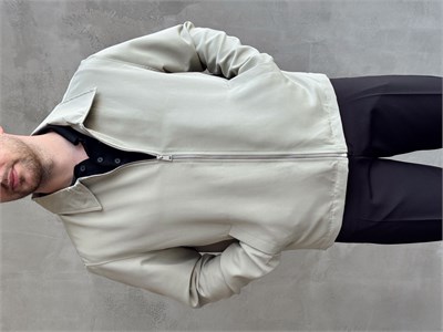 Erkek Yeni Sezon Oversize Kalıp İçi Astarlı Gabardin Kumaş Ceket-Çağla(E1795)