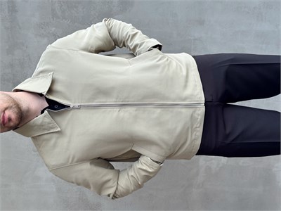 Erkek Yeni Sezon Oversize Kalıp İçi Astarlı Gabardin Kumaş Ceket-Haki(E1795)