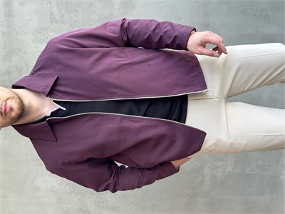 Erkek Yeni Sezon Oversize Kalıp İçi Astarlı Gabardin Kumaş Ceket-Mürdüm(E1795)
