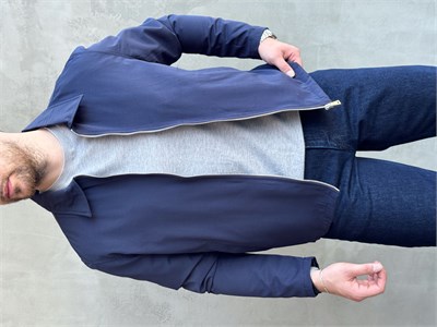 Erkek Yeni Sezon Oversize Kalıp İçi Astarlı Gabardin Kumaş Ceket-Lacivert(E1795)