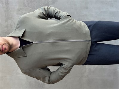 Erkek Yeni Sezon Oversize Kalıp İçi Astarlı Gabardin Kumaş Ceket-Haki(E1797)