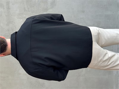 Erkek Yeni Sezon Oversize Kalıp İçi Astarlı Gabardin Kumaş Ceket-Siyah(E1797)