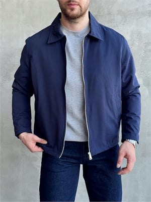 Erkek Yeni Sezon Oversize Kalıp İçi Astarlı Gabardin Kumaş Ceket-Lacivert(E1795)