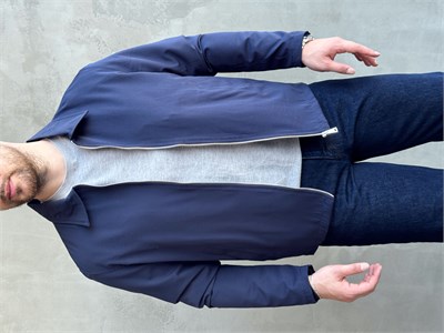 Erkek Yeni Sezon Oversize Kalıp İçi Astarlı Gabardin Kumaş Ceket-Lacivert(E1795)