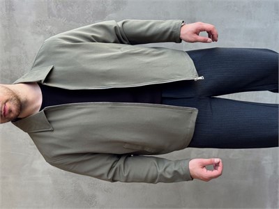 Erkek Yeni Sezon Oversize Kalıp İçi Astarlı Gabardin Kumaş Ceket-Haki(E1797)