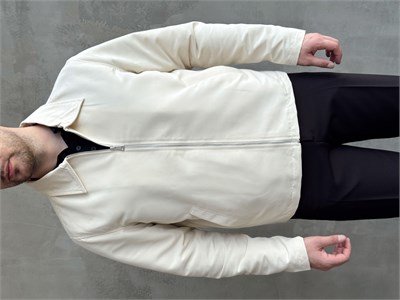 Erkek Yeni Sezon Oversize Kalıp İçi Astarlı Gabardin Kumaş Ceket-Bej(E1795)