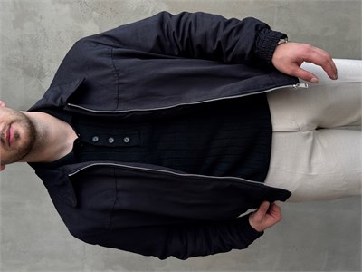 Erkek Yeni Sezon Oversize Kalıp İçi Elyaflı Bomber Süet Ceket-Siyah(E1835)