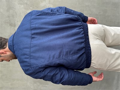 Erkek Yeni Sezon Oversize Kalıp İçi Elyaflı Bomber Süet Ceket-Lacivert(E1835)