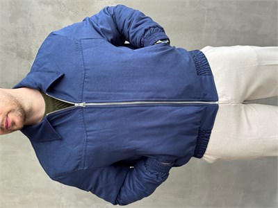 Erkek Yeni Sezon Oversize Kalıp İçi Elyaflı Bomber Süet Ceket-Lacivert(E1835)