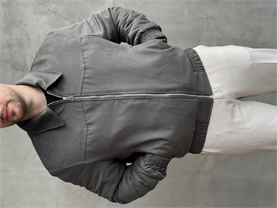 Erkek Yeni Sezon Oversize Kalıp İçi Elyaflı Bomber Süet Ceket-Haki(E1835)