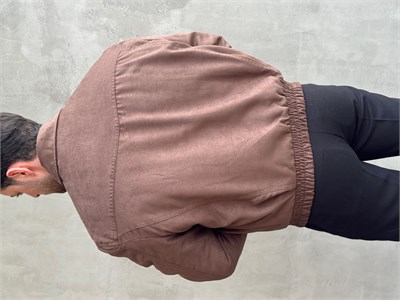 Erkek Yeni Sezon Oversize Kalıp İçi Elyaflı Bomber Süet Ceket-Kahverengi(E1835)