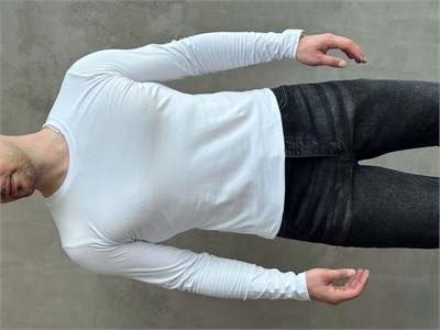 Erkek Yeni Sezon Regular Fit Bisiklet Yaka Uzun Kollu İnce T-Shirt-Beyaz(E1789)