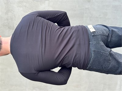 Erkek Yeni Sezon Regular Fit Bisiklet Yaka Uzun Kollu İnce T-Shirt-Siyah(E1789)