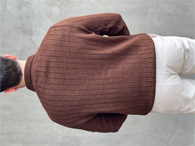 Erkek Yeni Sezon Regular Fit Düğme Detaylı Polo Yaka Triko Kazak-Kahverengi(E1833)