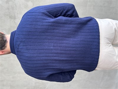 Erkek Yeni Sezon Regular Fit Düğme Detaylı Polo Yaka Triko Kazak-Lacivert(E1833)