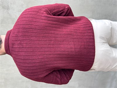 Erkek Yeni Sezon Regular Fit Düğme Detaylı Polo Yaka Triko Kazak-Bordo(E1833)