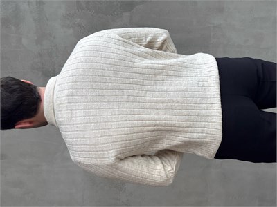 Erkek Yeni Sezon Regular Fit Düğme Detaylı Polo Yaka Triko Kazak-Bej(E1833)