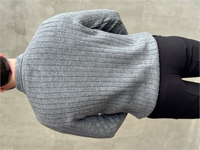 Erkek Yeni Sezon Regular Fit Düğme Detaylı Polo Yaka Triko Kazak-Antrasit(E1833)
