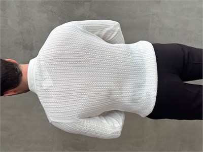 Erkek Yeni Sezon Regular Fit Halat Desenli Düğme Detaylı Polo Yaka Kazak-Ekru(E1834)