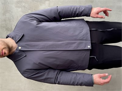 Erkek Yeni Sezon Regular Fit İçi Astarlı Elyaf Dolgulu Dokuma Kumaş Ceket-Antrasit(E1798)