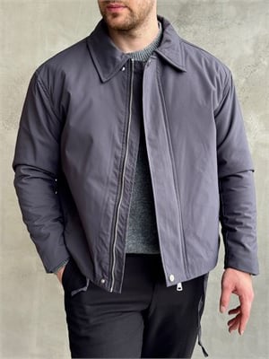 Erkek Yeni Sezon Regular Fit İçi Astarlı Elyaf Dolgulu Dokuma Kumaş Ceket-Antrasit(E1798)