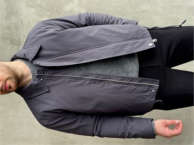 Erkek Yeni Sezon Regular Fit İçi Astarlı Elyaf Dolgulu Dokuma Kumaş Ceket-Antrasit(E1798)