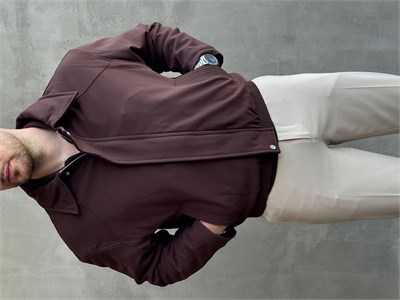 Erkek Yeni Sezon Regular Fit Kesim İçi Astarlı Beli Lastik Detay Gabardin Kumaş Ceket-Kahverengi(E1801)Ketench