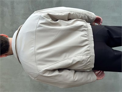 Erkek Yeni Sezon Regular Fit Kesim İçi Astarlı Beli Lastik Detay Gabardin Kumaş Ceket-Bej(E1801)