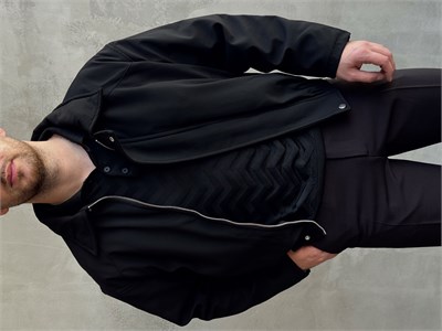 Erkek Yeni Sezon Regular Fit Kesim İçi Astarlı Beli Lastik Detay Gabardin Kumaş Ceket-Siyah(E1801)