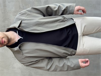 Erkek Yeni Sezon Regular Fit Kesim İçi Astarlı Beli Lastik Detay Gabardin Kumaş Ceket-Haki(E1801)