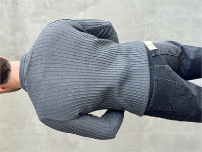 Erkek Yeni Sezon Regular Fit Polo Yaka Düğmeli Triko Kazak-Antrasit(E1792)