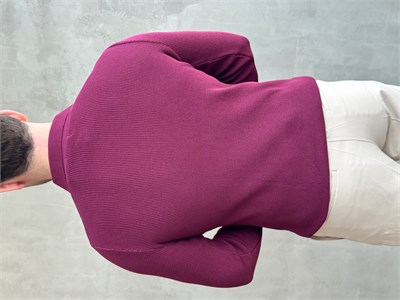 Erkek Yeni Sezon Regular Fit Yaka Fermuar Detaylı Triko Kazak-Bordo(E1790)