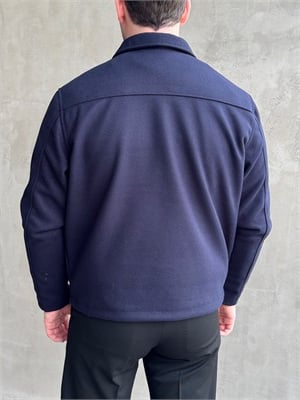 Erkek Yeni Sezon Regular Kalıp Çift Fermuar Kapamalı Basic İthal Kaşe Ceket-Lacivert(E1901)