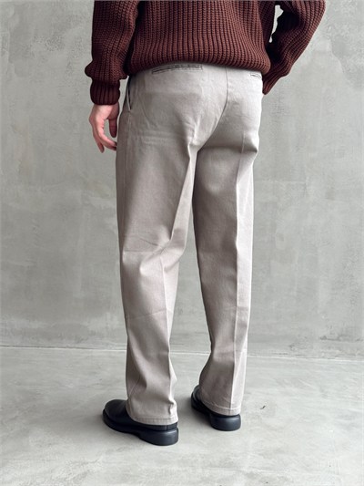 Erkek Yeni Sezon Regular Kalıp Gabardin Kumaş Kışlık Pantolon-Haki(E1848)
