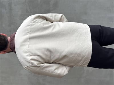Erkek Yeni Sezon Regular Kalıp Kare Cep Detaylı Dokuma Kumaş Kadife Yaka Ceket-Bej(E1847)