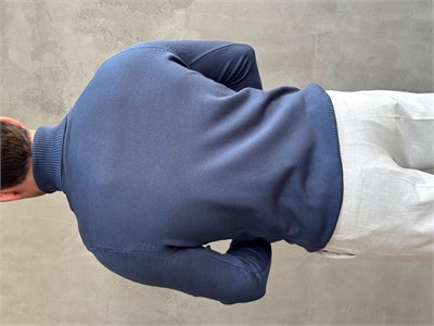 Erkek Yeni Sezon Slim Fit Kalıp Balıkçı Yaka Triko Kazak-İndigo(E1793)