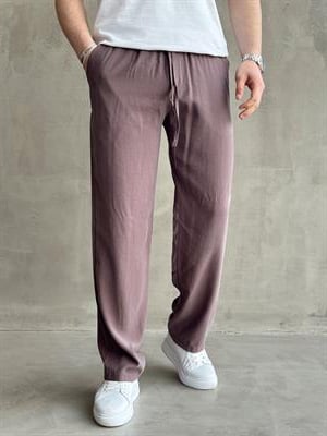 Erkek Yüksek Kalite Beli Lastikli Baggy Kalıp Modal Kumaş Pantolon-Mürdüm(E1620)