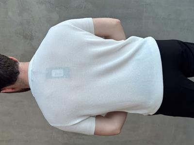 Erkek Yüksek Kalite Örme Triko Oversize Kalıp Bisiklet Yaka Triko T-Shirt-Beyaz(E1655)