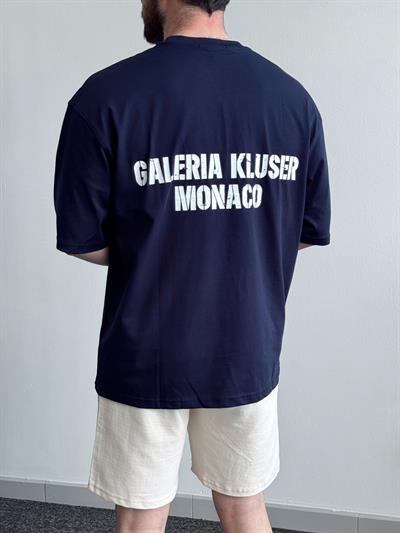 Erkek Yüksek Kalite Oversize Kalıp AW Baskı Detay T-Shirt-Lacivert(E1373)