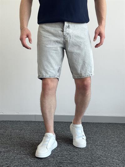 Erkek Yüksek Kalite Oversize Kalıp Denim Şort-Gri(E1422)TD:807